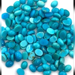 Natural Arizona Turquoise Oval Cabochon Loose Gemstone Lot 3 Pcs 3*4 MM